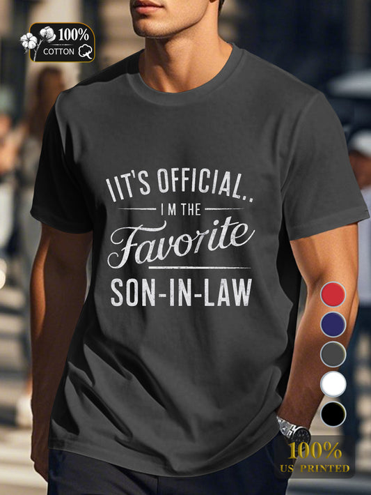 Favorite SON IN LAW illustration Men's pure cotton Tshirt Comfort Fit