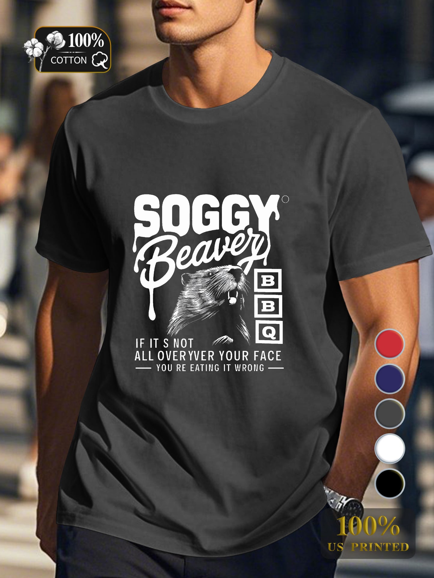 Soggy Beaver Bbq Men's pure cotton Tshirt Comfort Fit