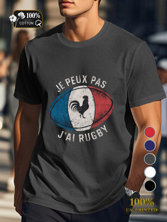 I CAN T I HAVE RUGBY design Men's pure cotton Tshirt Comfort Fit
