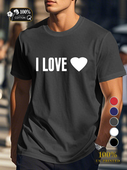 I LOVE Men's pure cotton Tshirt Comfort Fit
