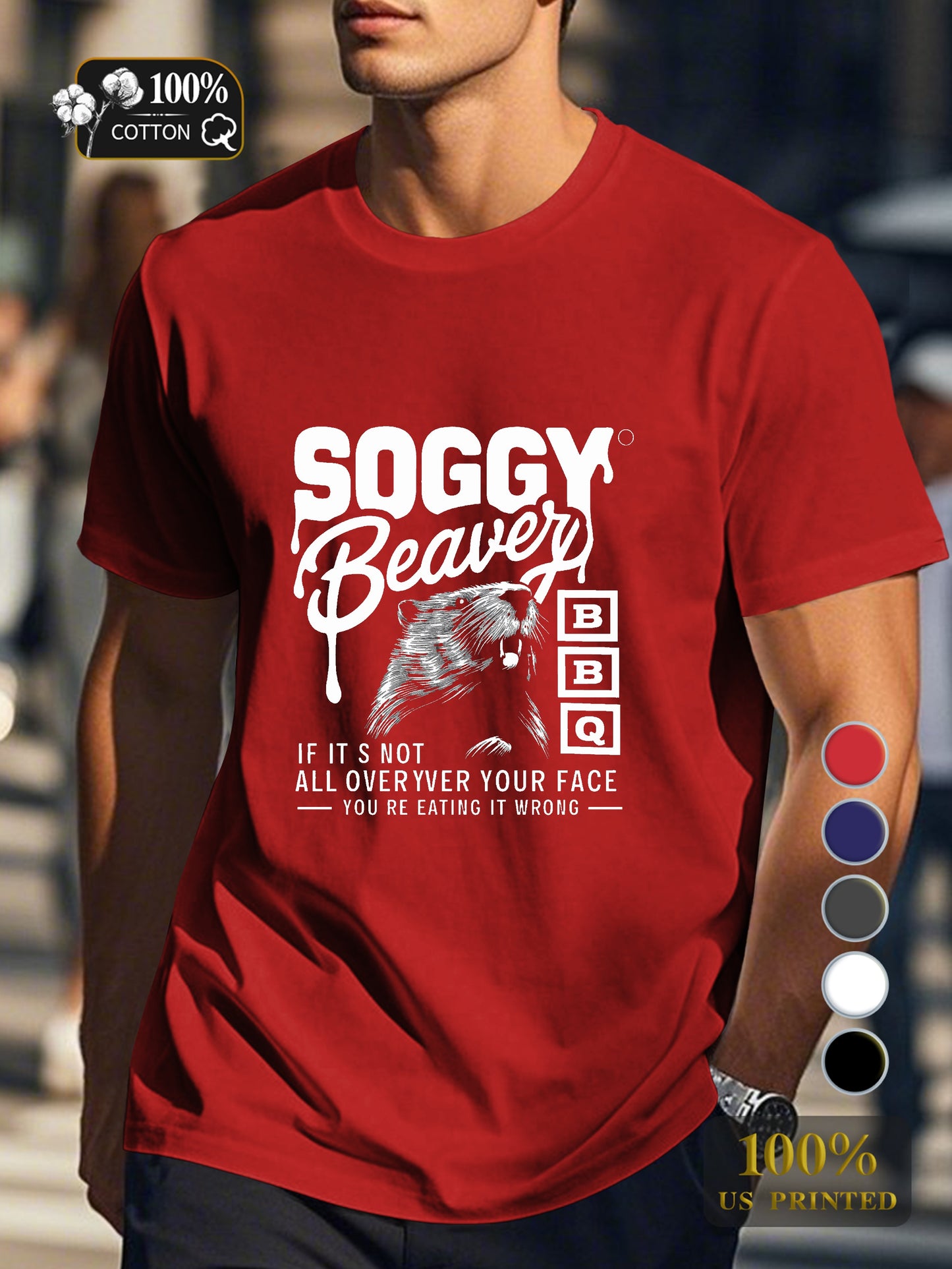 Soggy Beaver Bbq Men's pure cotton Tshirt Comfort Fit