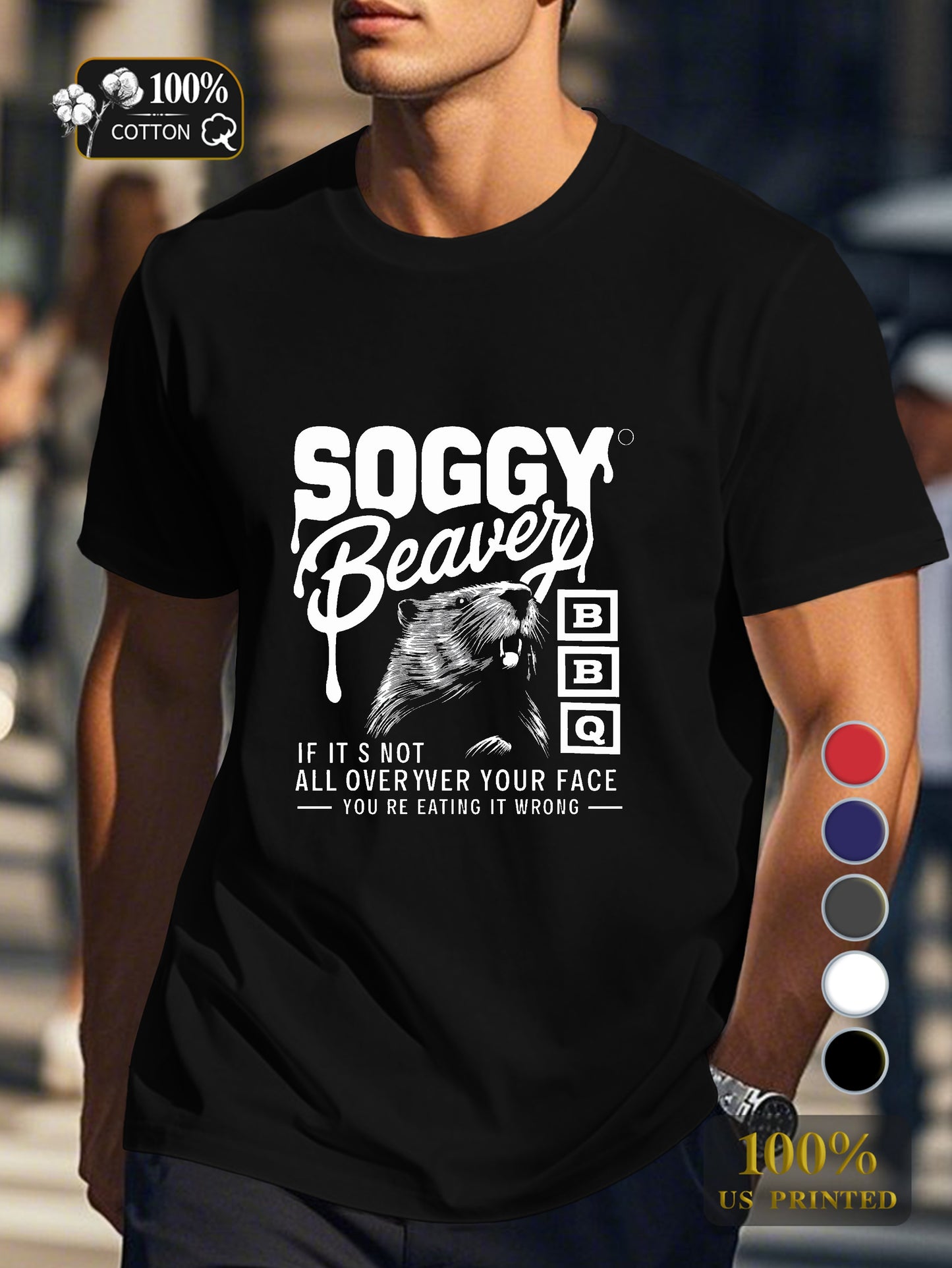 Soggy Beaver Bbq Men's pure cotton Tshirt Comfort Fit